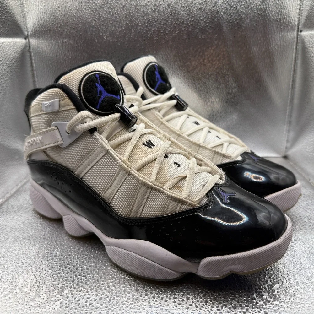 Size 8.5 Nike Air Jordan 6 Rings‎ White Black Dark Concord Mens Shoes 322992-104